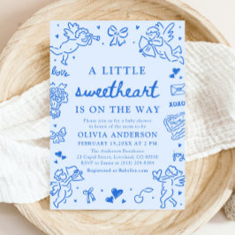 Invitación Hand Drawn Valentine Little Sweetheart Baby Shower