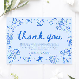 Invitación Hand Drawn Valentine Sweetheart Thank you card