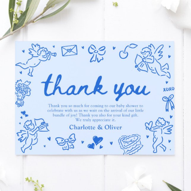 Invitación Hand Drawn Valentine Sweetheart Thank you card (Hand Drawn Valentine Sweetheart Thank you card)