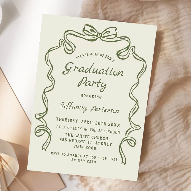 Invitación Hand Drawn Whimsical Ribbon graduation (Subido por el creador)