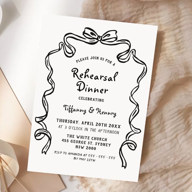 Invitación Hand Drawn Whimsical wedding rehearsal dinner  (Subido por el creador)