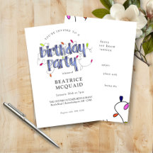 Hand Lettered Dusty Blue Fun Hacts Fiesta de cumpl