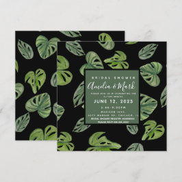 Invitación Hand Watercolor Monstera Adansonii Leaf Bridal