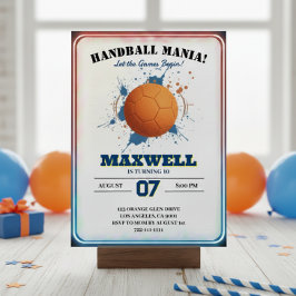 Invitación Handball Mania Birthday Invitation