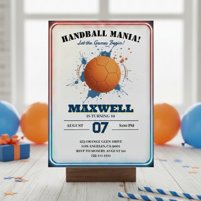Invitación Handball Mania Birthday Invitation (Subido por el creador)