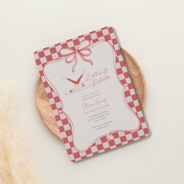 Invitación Handmade lattes and pilates bithday (Subido por el creador)