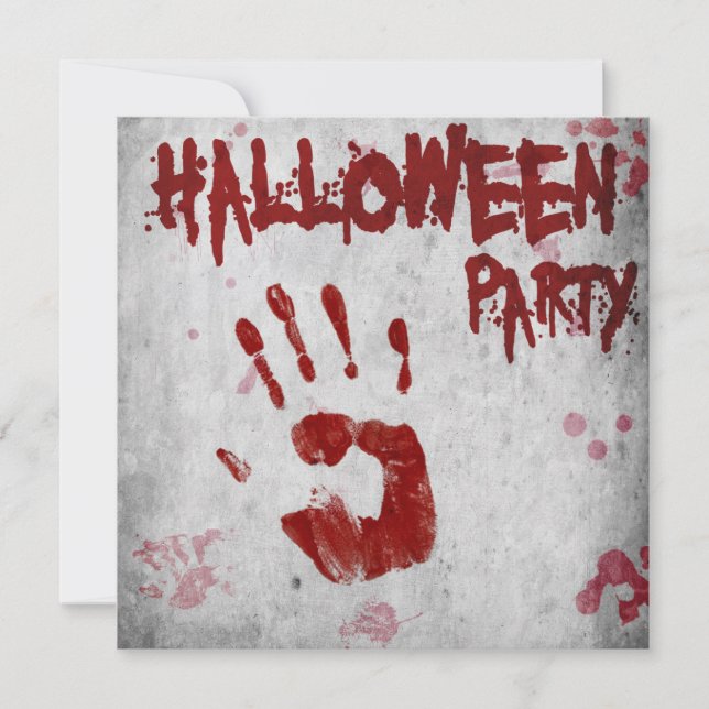 Invitación Handprint sangriento Halloween (Anverso)