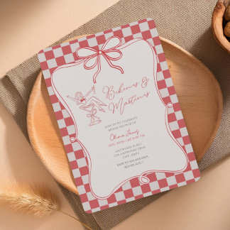 Invitación Handrawn, Bikinis and martinis bridal shower