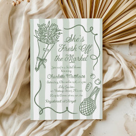 Invitación Handrawn Fresh Off the Market Bridal Shower