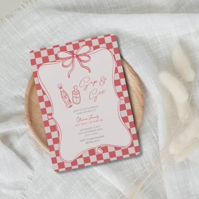 Invitación Handrawn, Sip and see baby shower (Subido por el creador)