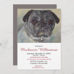 INVITACIÓN HANDSOME PUG DESEA FELIZ CUMPLEAÑOS<br><div class="desc">Este dulce y guapo Pug Puppy le da la bienvenida a una divertida fiesta de cumpleaños para usted y el suyo, ya sea para adultos o niños. Una invitación única para, cumpleaños de cualquier edad! - imagen de la pintura acuarela original de los diseñadores. Toda la invitación se puede personalizar...</div>