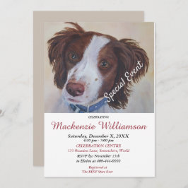 INVITACIÓN HANDSOME SETTER PUPPY DESEA FELIZ CUMPLEAÑOS