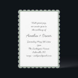 Invitación Handwritten Script Whimsy Sage Green Wedding<br><div class="desc">A soft and refined wedding invitation featuring a delicate scalloped border and romantic script typography. Perfect for couples planning a classic or formal celebration with a modern twist. This understated design brings together timeless charm and contemporary simplicity,  making it easy to personalize for your special day.</div>