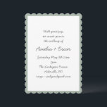 Invitación Handwritten Script Whimsy Sage Green Wedding<br><div class="desc">A soft and refined wedding invitation featuring a delicate scalloped border and romantic script typography. Perfect for couples planning a classic or formal celebration with a modern twist. This understated design brings together timeless charm and contemporary simplicity,  making it easy to personalize for your special day.</div>