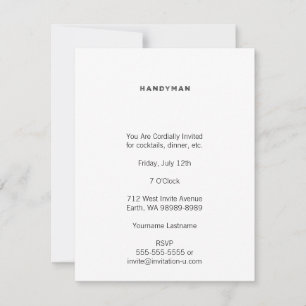 Invitación Handyman [estilo de letra negra]