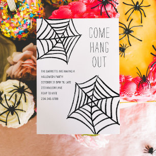 Invitación Hang Out Spider Ilustracion Web Halloween Party