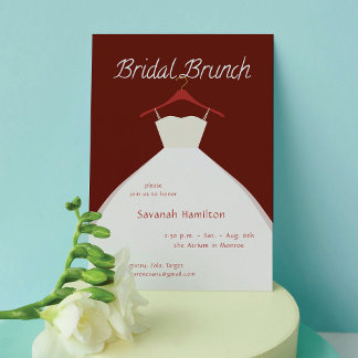 Invitación Hanging Wedding Dress Cabernet Bridal Brunch