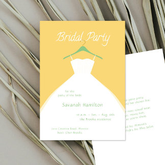 Invitación Hanging Wedding Dress Orange Bridal Party 