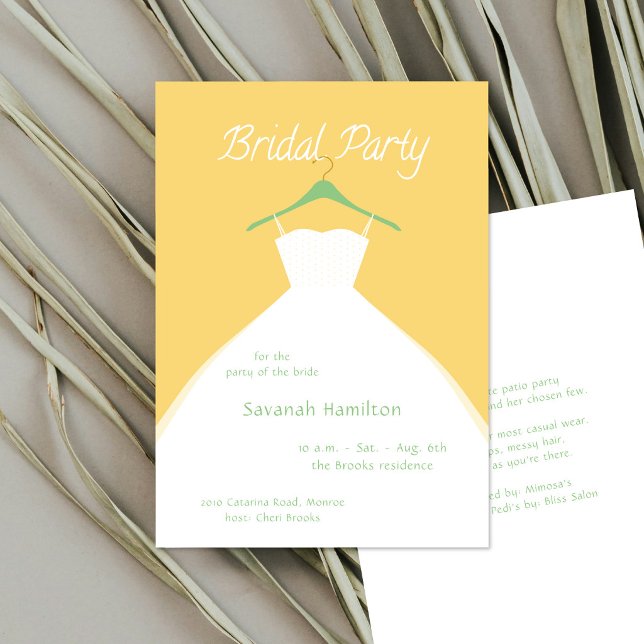 Invitación Hanging Wedding Dress Orange Bridal Party  (Subido por el creador)