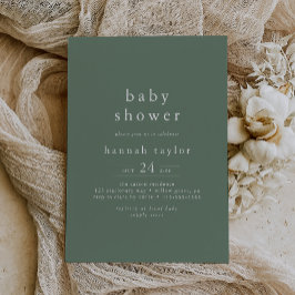 Invitación HANNAH Boho Modern Sage Green Simple Baby Shower