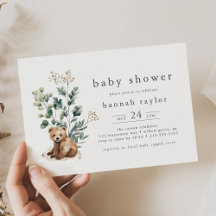 HANNAH Cute Boho Summer Bear Woodland Baby Shower