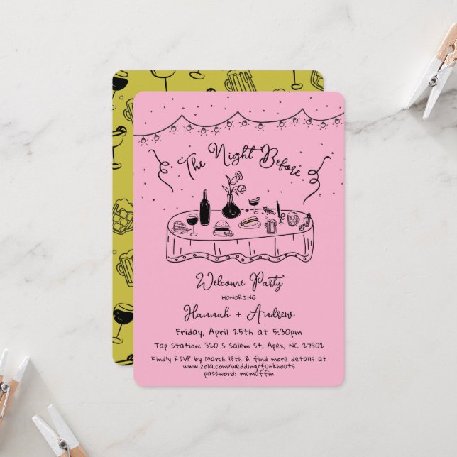 Invitación Hannah es la noche antes de la bienvenida (Anverso/Reverso In Situ)