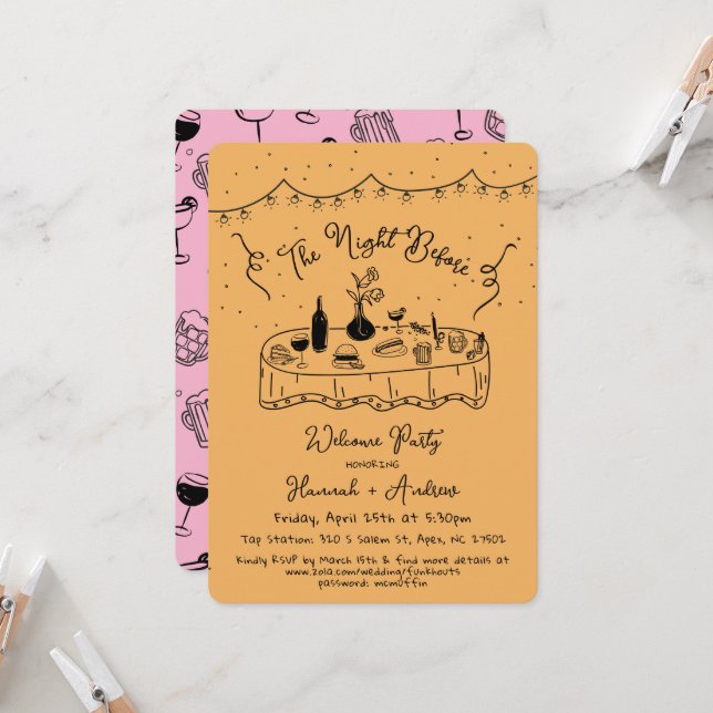 Invitación Hannah es la noche antes de la bienvenida (Anverso/Reverso In Situ)