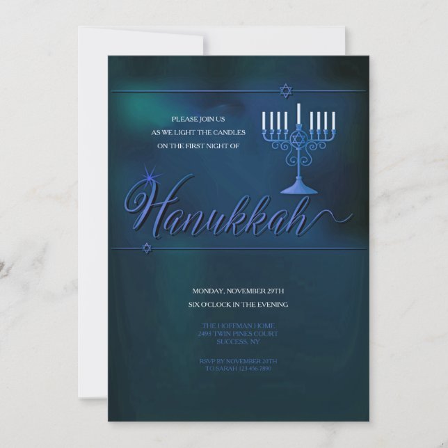 Invitación Hanukkah (Anverso)