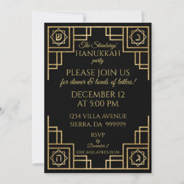 Invitación Hanukkah Art Deco