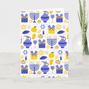 Invitación hanukkah dreidel menorah