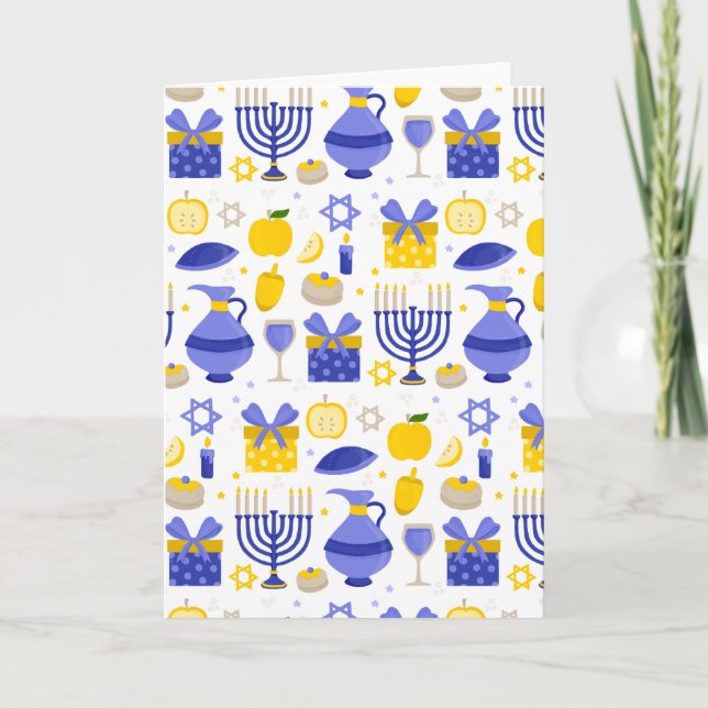 Invitación hanukkah dreidel menorah (Anverso)