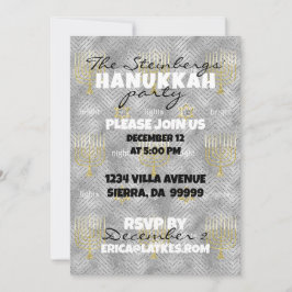 Invitación Hanukkah Elegant Menorahs