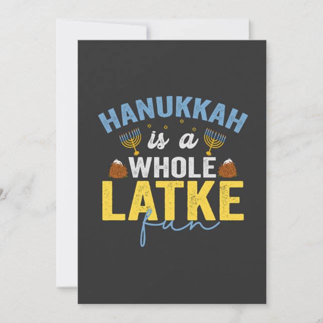 Invitación Hanukkah es un divertido Chanuka judío completamen (Anverso)