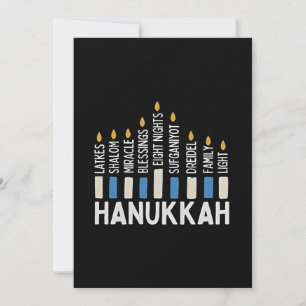 Invitación Hanukkah Festividad Judía Menorah Jew