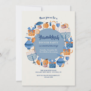 Invitación Hanukkah Fiesta