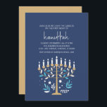 Invitación Hanukkah Fiesta de Fiesta de Amor y Flores Menoral<br><div class="desc">Hanukkah Love & Light Floral Menorah Holiday Party Invitation. Personalice el texto personalizado anterior. En nuestra colección "Floral Hanukkah Menorah y Dreidel" se pueden encontrar elementos de coordinación adicionales.</div>