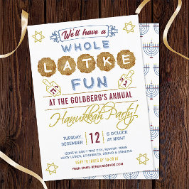Invitación Hanukkah Fiesta Funny | Diversión completa de Latk
