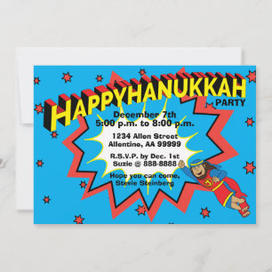 Invitación Hanukkah Fiesta Judah Maccabee