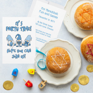 Invitación Hanukkah Gnomes Cute fiesta de vacaciones personal
