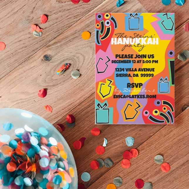 Invitación Hanukkah Hanukkah Arte Feliz (Hope you enjoy my newest Hanukkah/Chanukah designs to get your party started!)