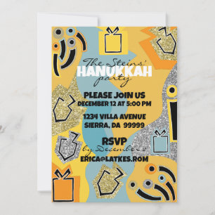 Invitación Hanukkah Happy Glitzy Art
