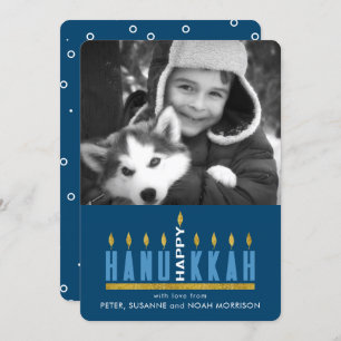 Invitación Hanukkah   Happy Hanukkah Menorah Photo Card
