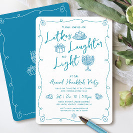 Invitación Hanukkah Latke Laughter Light Fun Whimsical Party