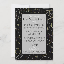 Invitación Hanukkah Silver Gold Design