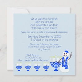 Invitación Hanukkah Snowman Fun Family Y Friends Holiday