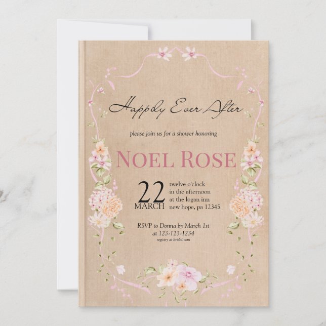 Invitación Happily Ever After Bridal Shower invitation (Anverso)
