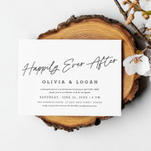 Happily Ever After Modern Script Wedding Elopement