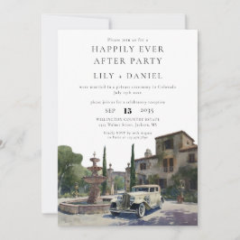 Invitación Happily Ever After Old Money Estate Wedding