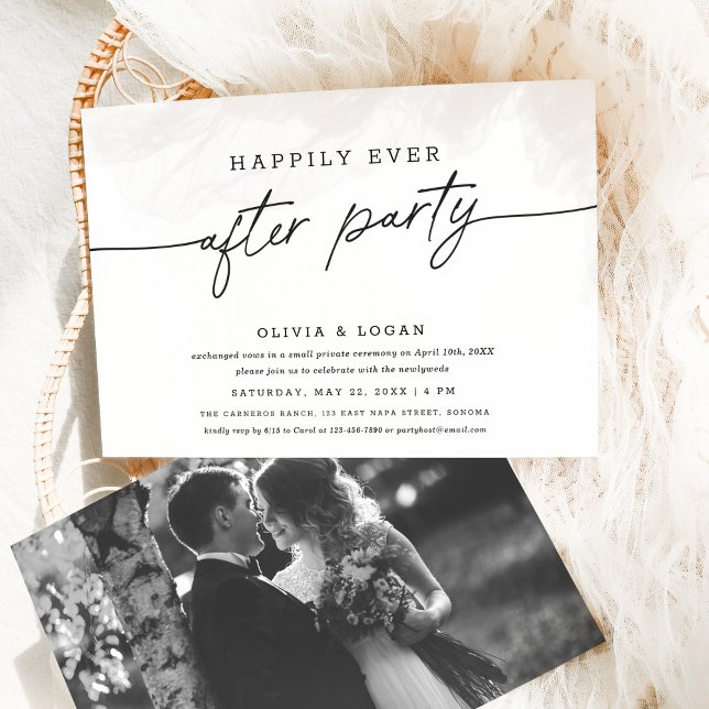 Invitación Happily Ever After Party Script Wedding Elopement (Subido por el creador)