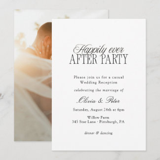 Invitación Happily Ever After Party Wedding Reception